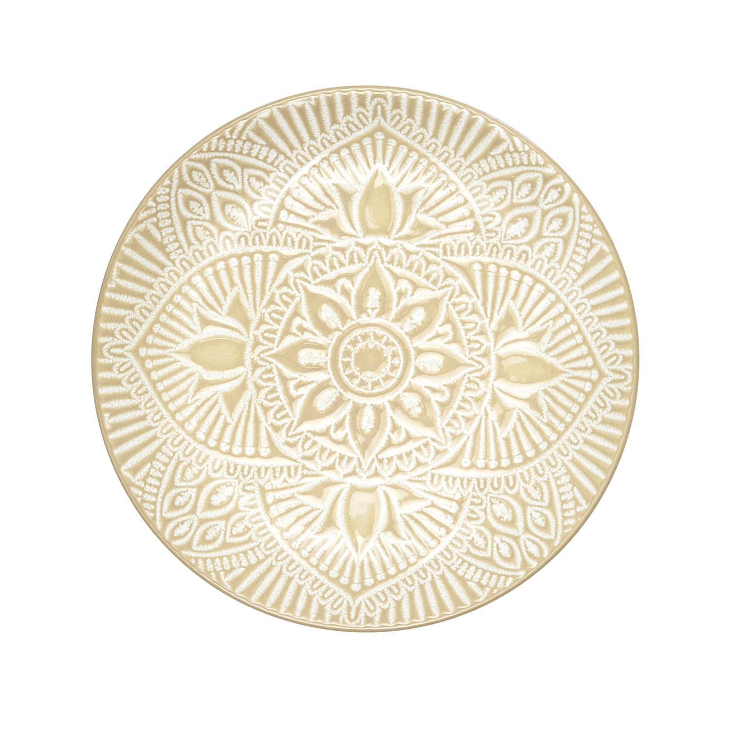 ASSIETTE SAHARA BEIGE D.19.5CM