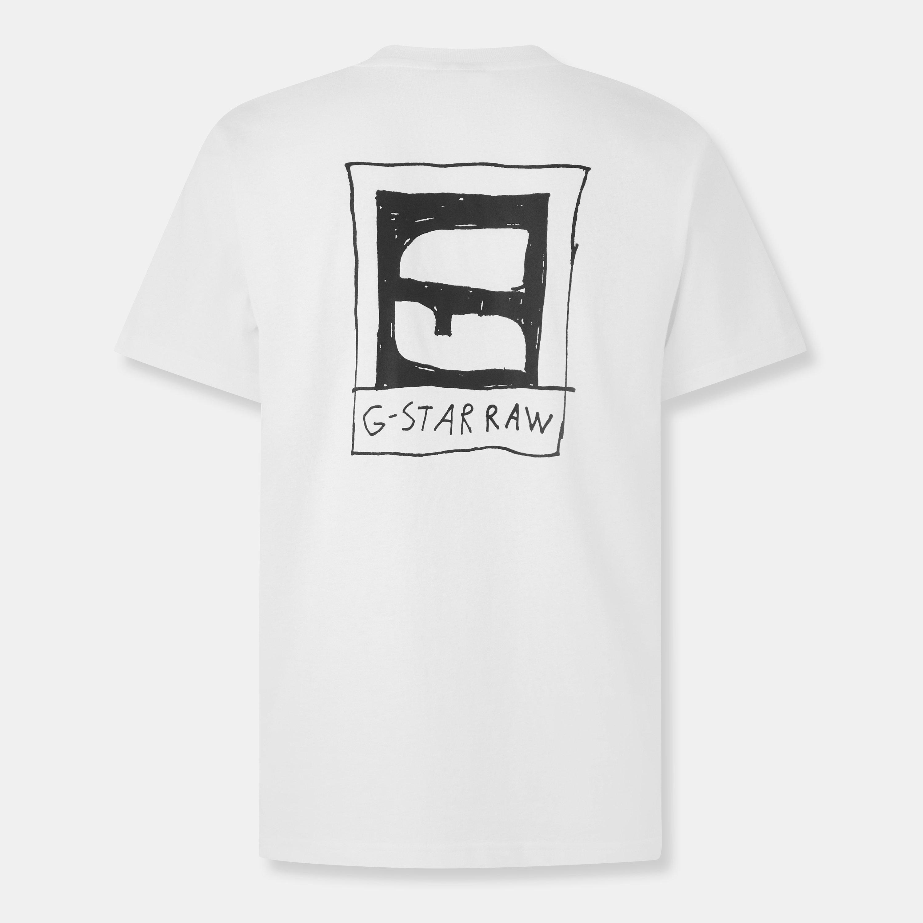 G Star Handwriting Back Print Loose T Shirt