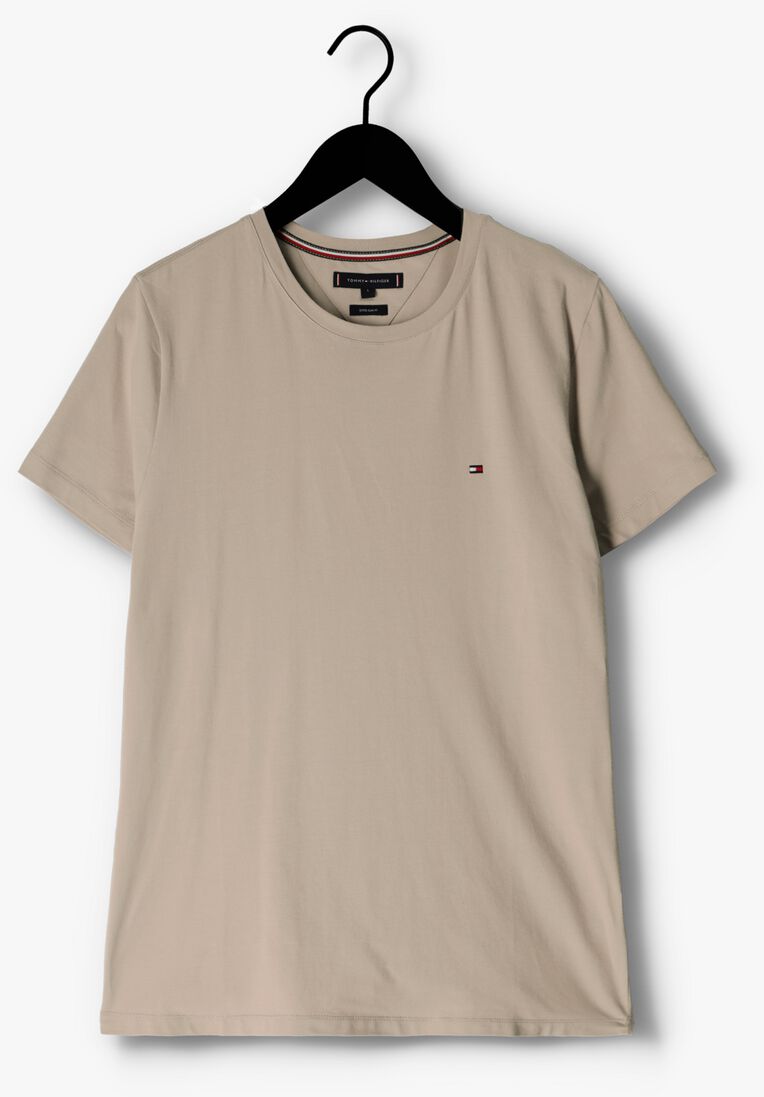 TOMMY HILFIGER beige tommy hilfiger t-shirt stretch extra slim fit tee
