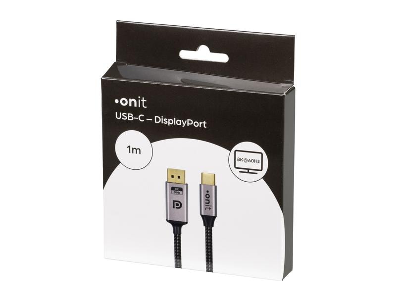 onit Kabel USB Type-C - DisplayPort, 1 m Bidirektionales Videokabel USB-C auf DisplayPort