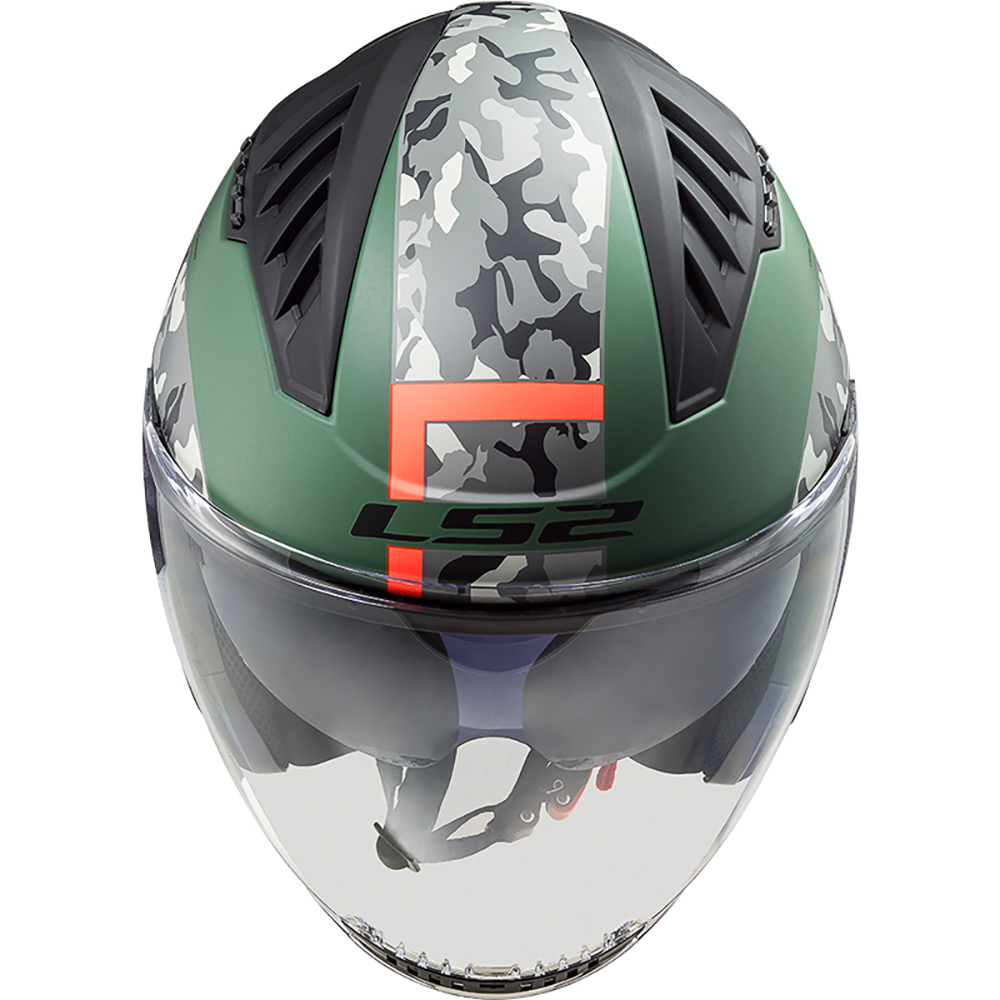 LS2 - Casque OF600 Copter Crispy Kaki / Camouflage Gris / Orange