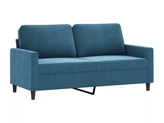 Canapé à 2 places Bleu 140 cm Velours
