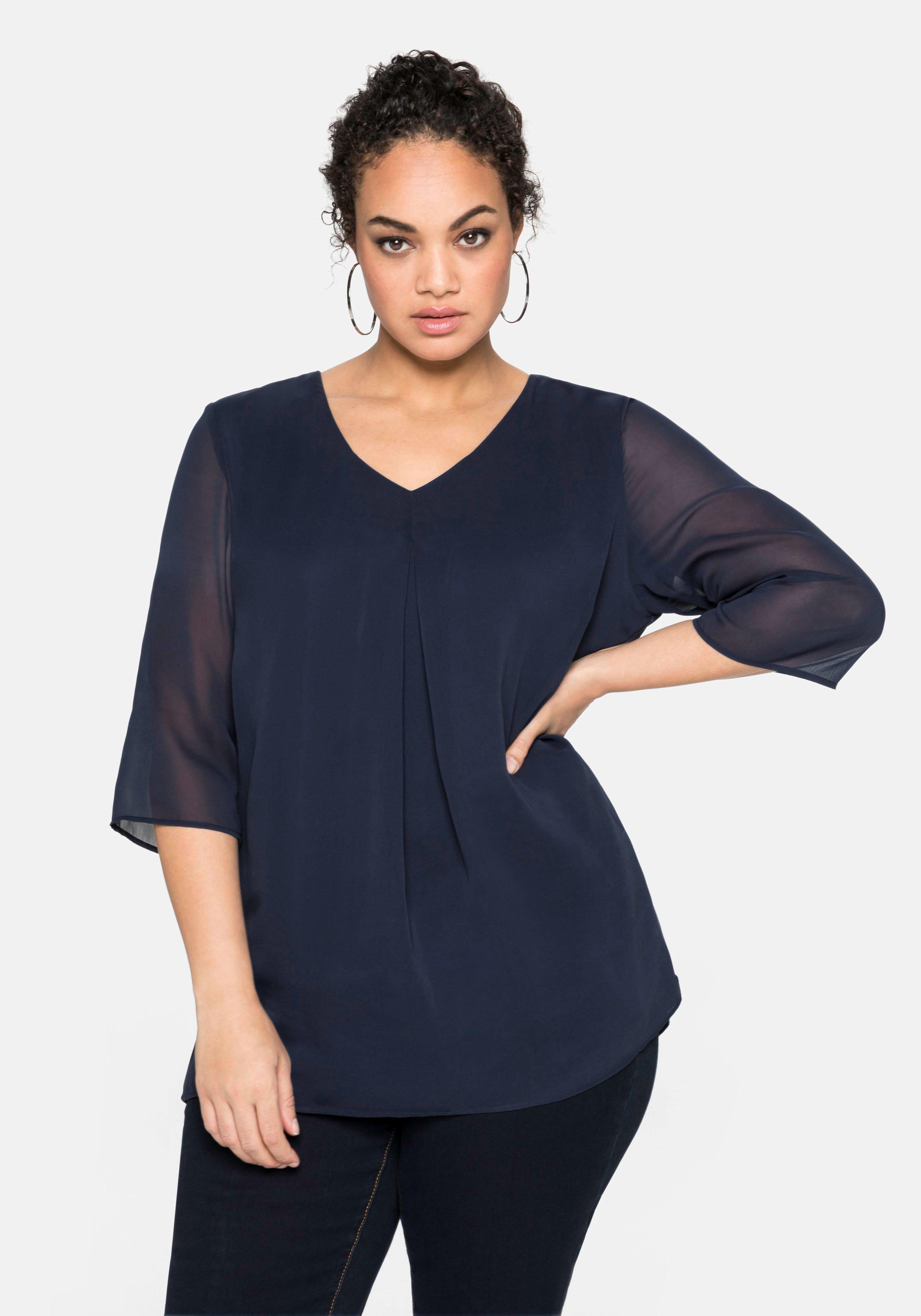 Tunika im Layerlook, mit Chiffon
