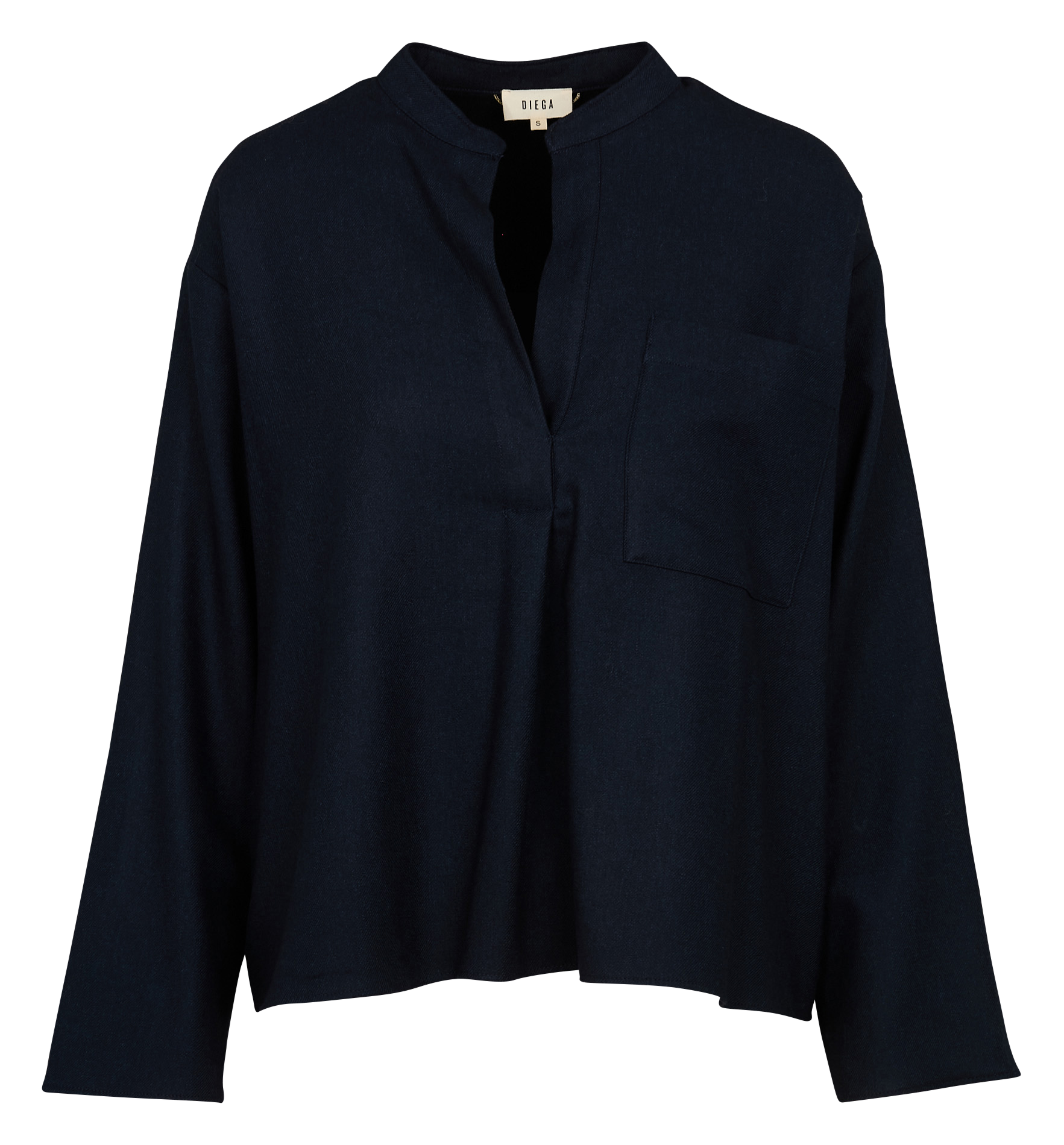 TISSA - Top col tunisien droit en maille | Bleu