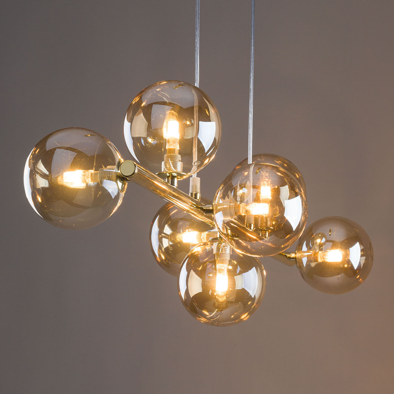 Micadoni Suspension Alioth doré/ambre - 27x90x153 cm
