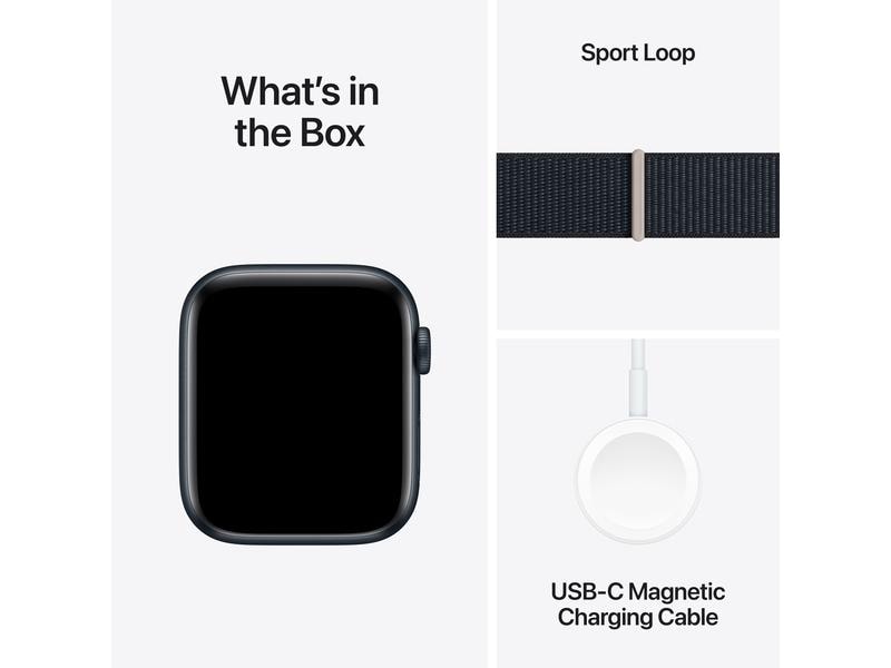 Apple Watch SE 2024 44 mm GPS Alu Sport Loop Mitternacht Kann schön viel. Für ganz schön wenig.