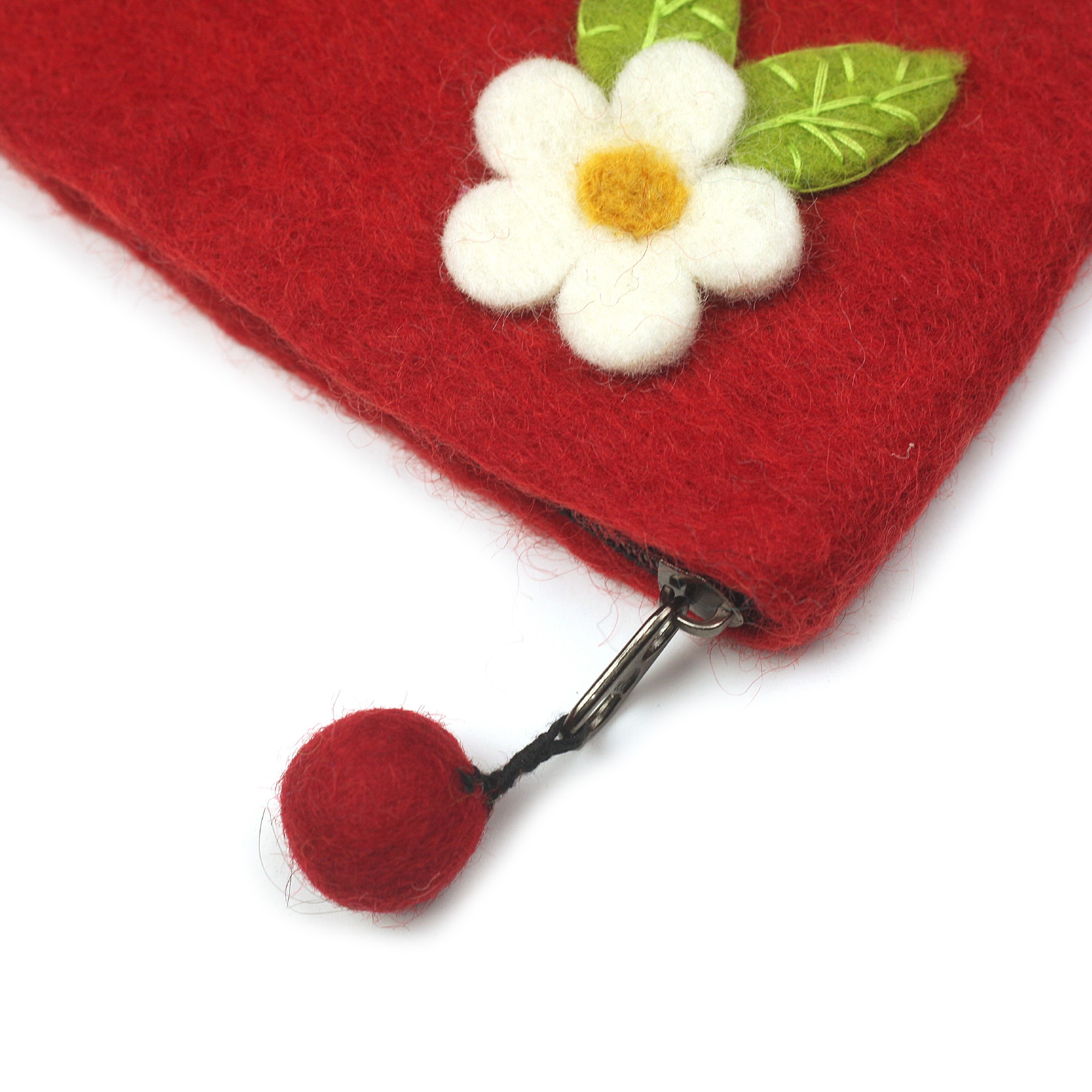 Filz-Etui 'Blümchen' mit Zipper, rot, weiß, B 16 cm, H 10 cm günstig bestellen