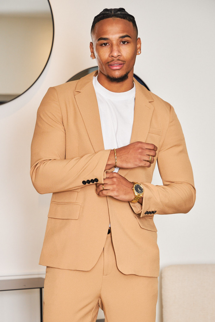 Costume 2 pièces blazer + pantalon camel