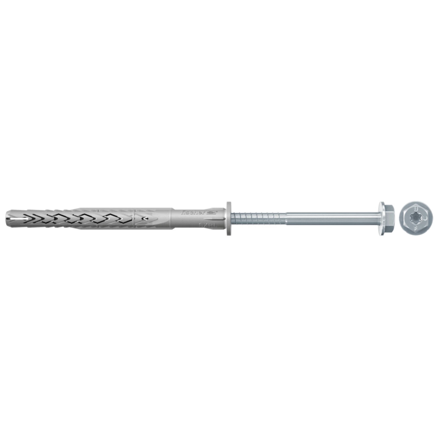 Fischer SXRL 8 x 60 FUS Constructie/kozijnpluggen - T30/SW10 - zeskant schroef - verzinkt staal (50st)