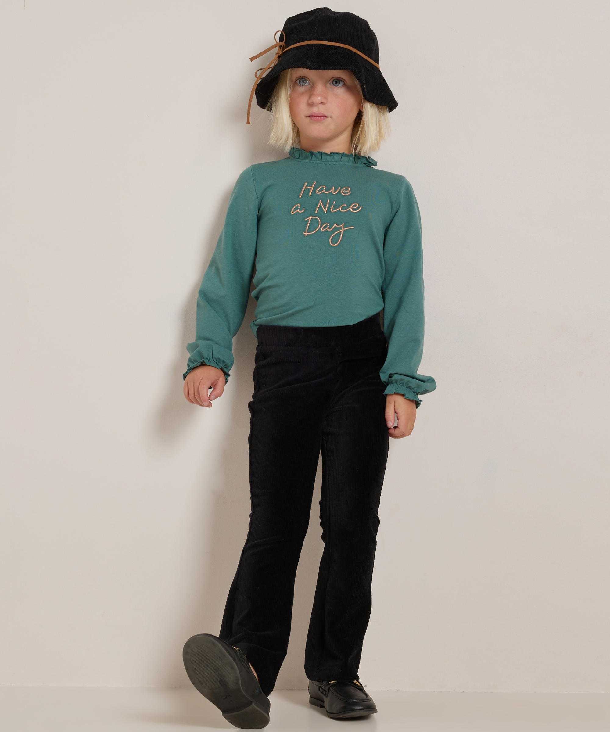 flared fit broek rib velvet