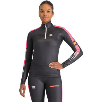 Sportful Apex Jersey Langarmshirt Black / Raspberry Pink Damen