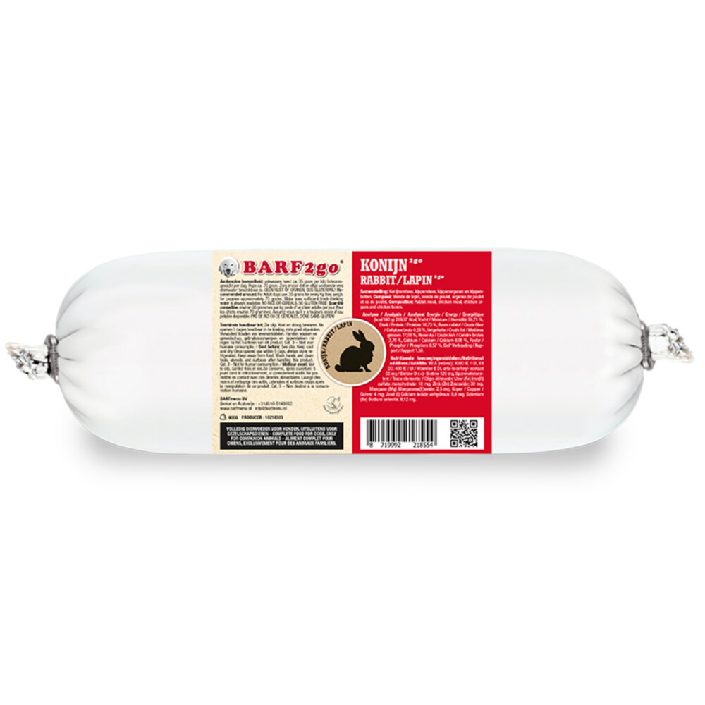 10x BARFmenu2Go Hondenvoer Nat Konijn900 gr