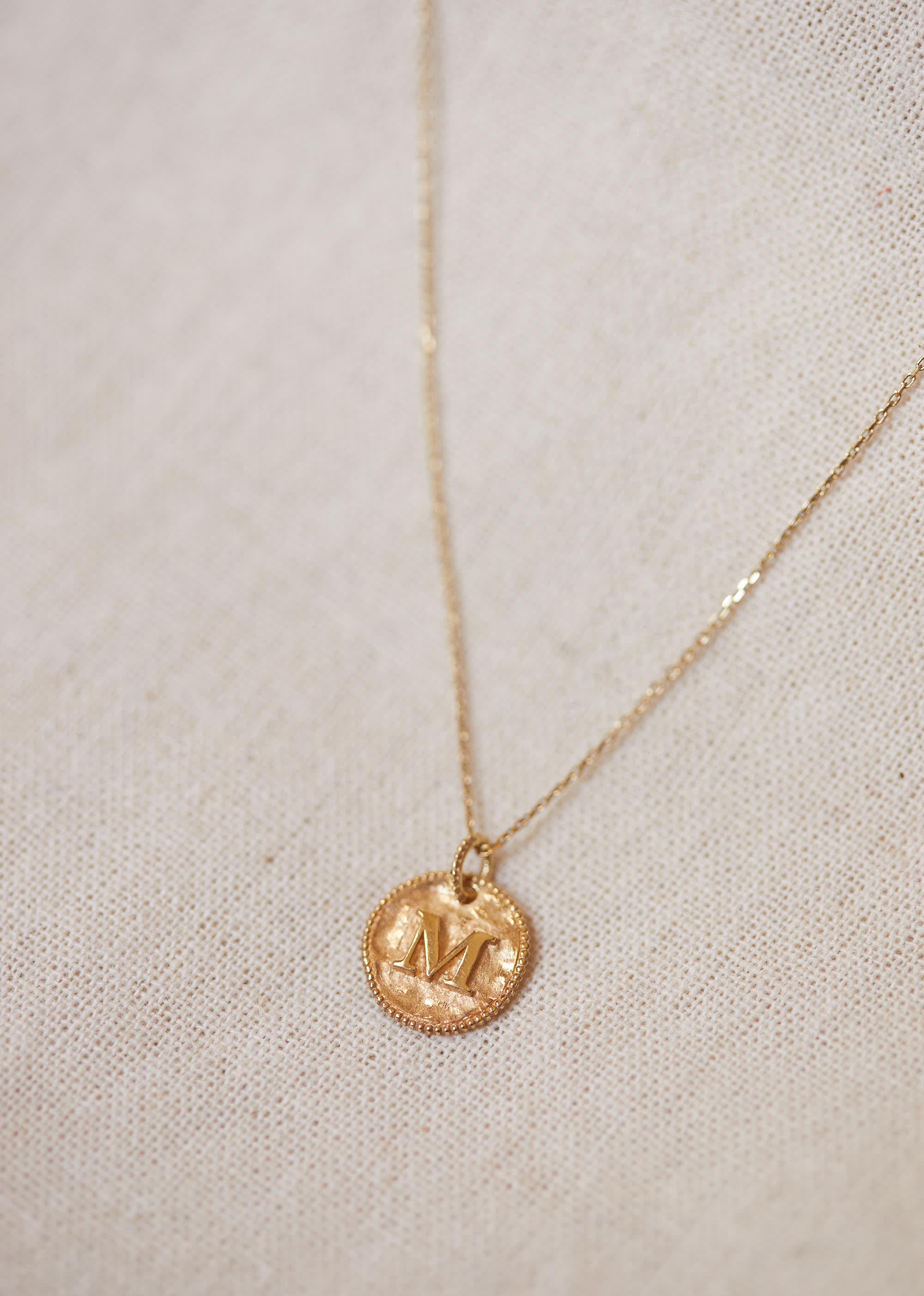 Pendentif Sara Or 9 Carats - Lettres I À P - Lettre M - E-SHOP/BIJOUX Colliers 5905826