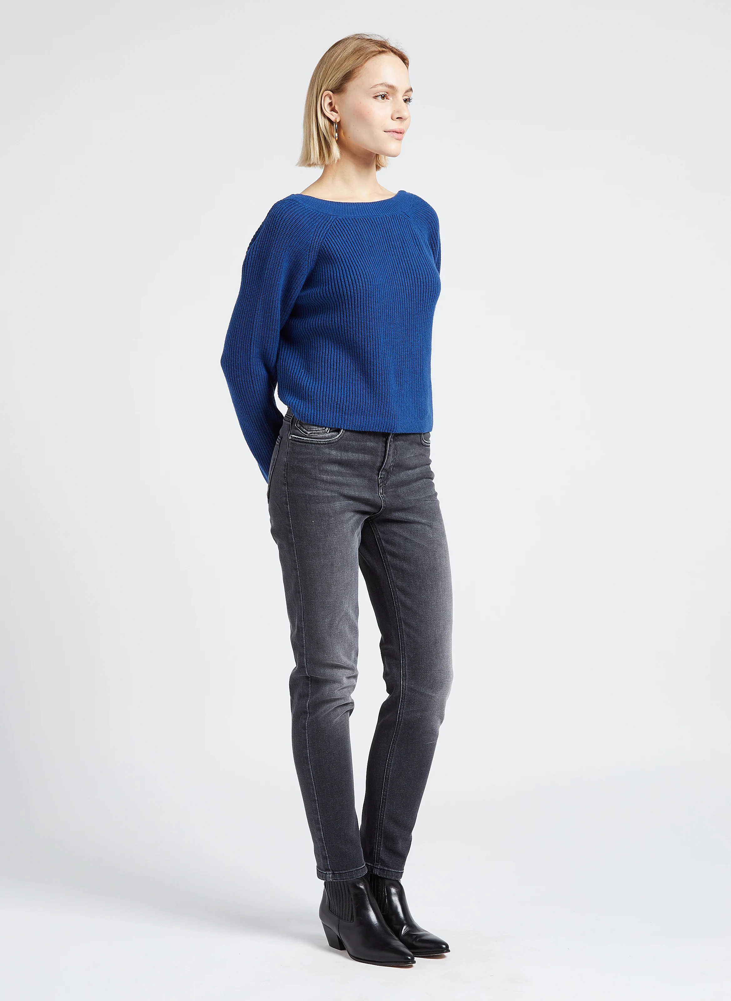YVON - Pull col V court | Bleu