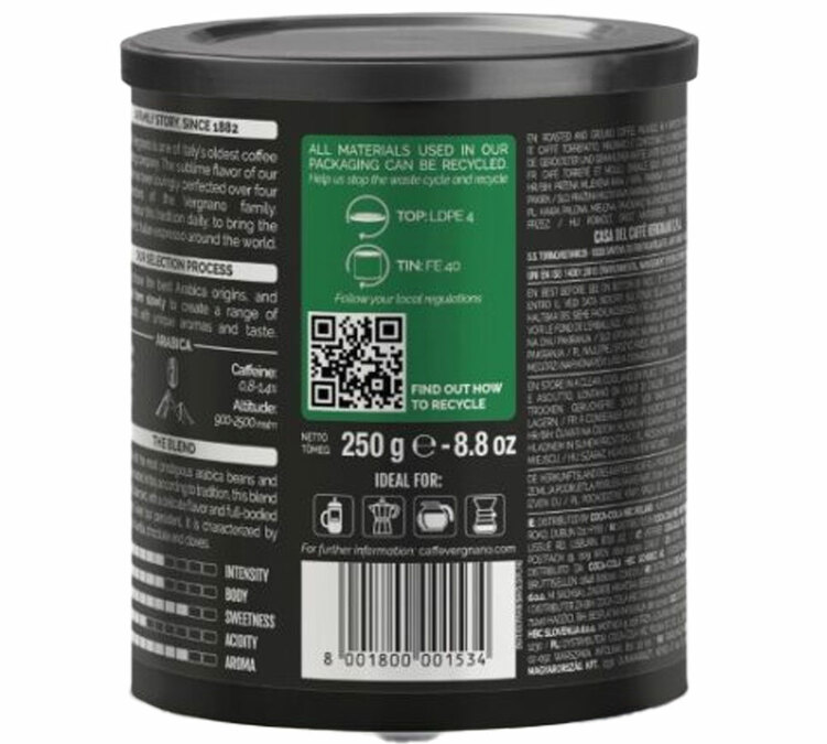 Café moulu Caffè Vergnano 100% Arabica - 1kg