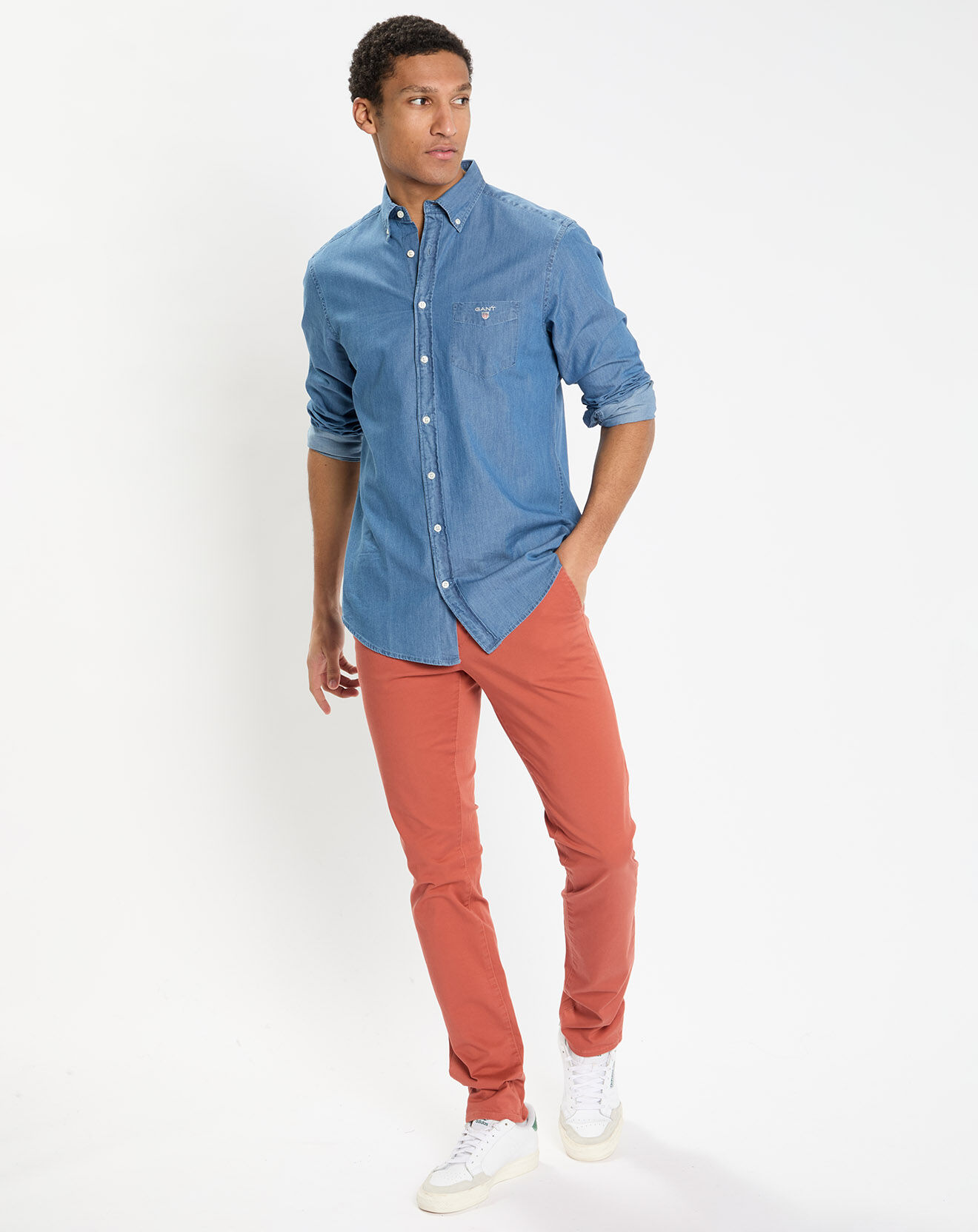 Gant Chemise Regular Fit Chambray bleu clair