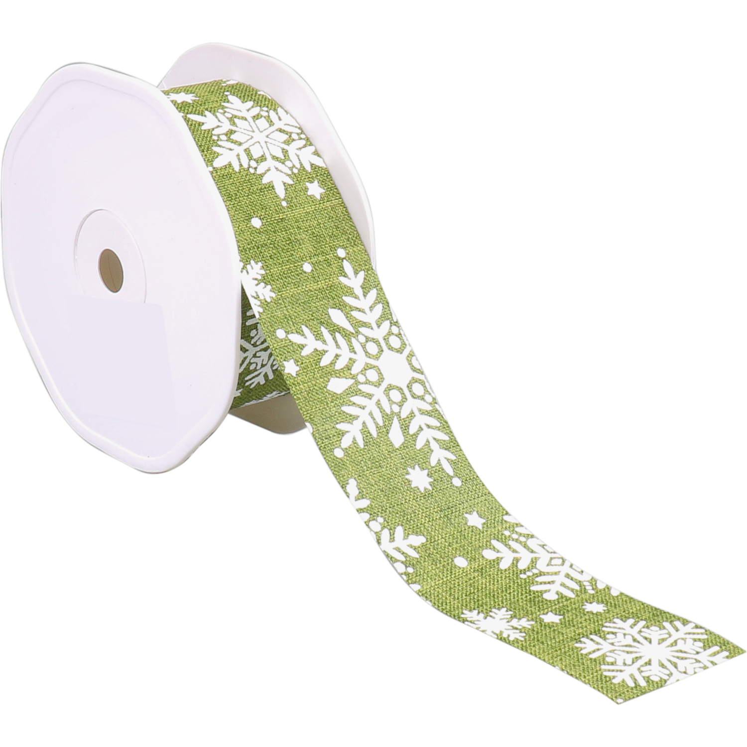 Lint, 38mm, 15m, Sneeuwvlok, Katoen, groen