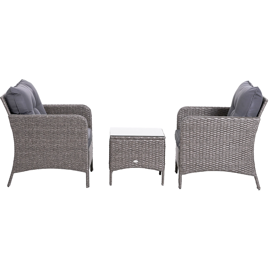 Outsunny Rattan Sofagarnitur als 5-teiliges Set dunkelgrau