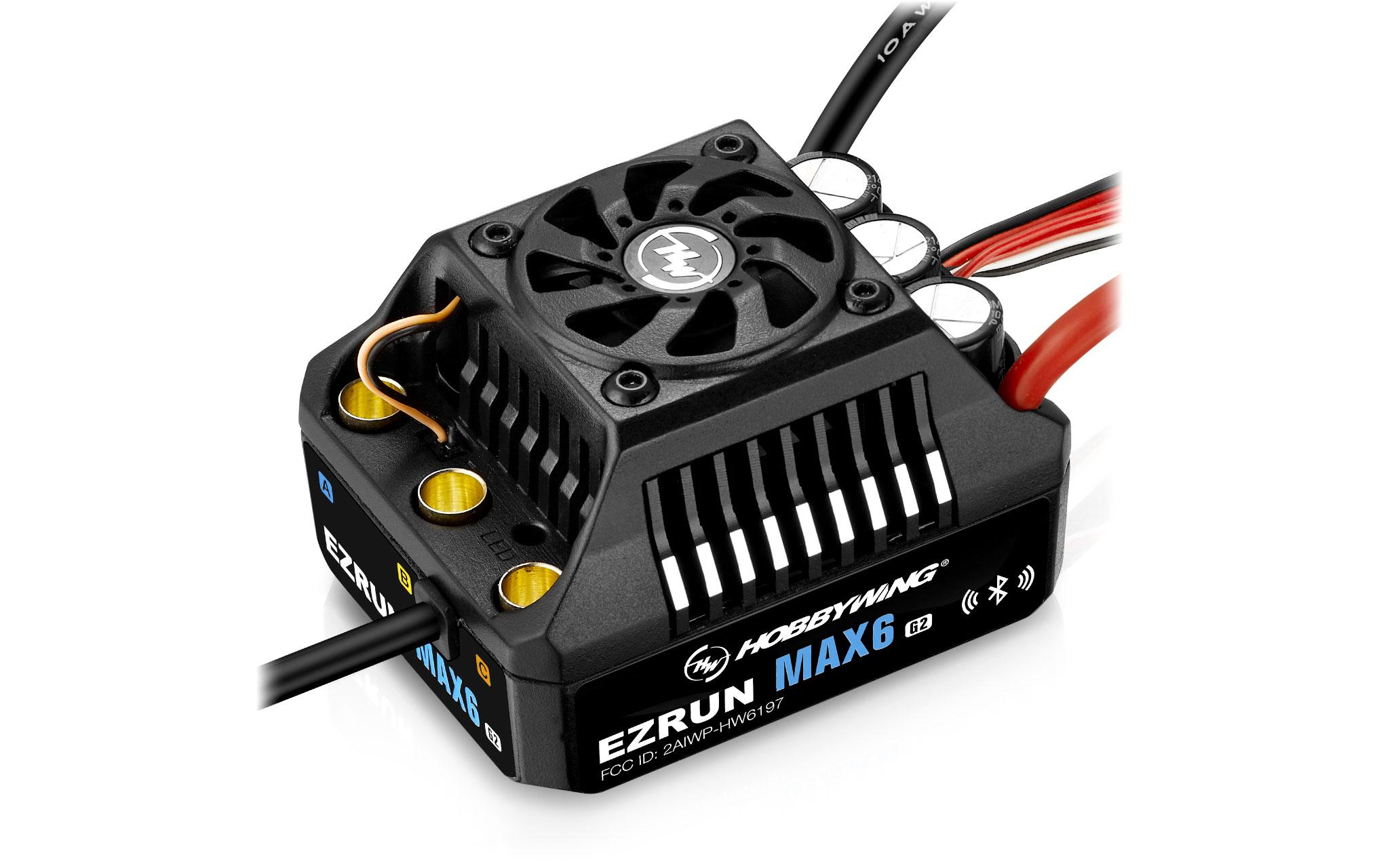 Brushless Regler Ezrun MAX6 G2 200A 3-8S<br>ESC für RC Fahrzeuge im Massstab 1:6 / 1:7 mit Brushless Sensored & Sensorless Motoren