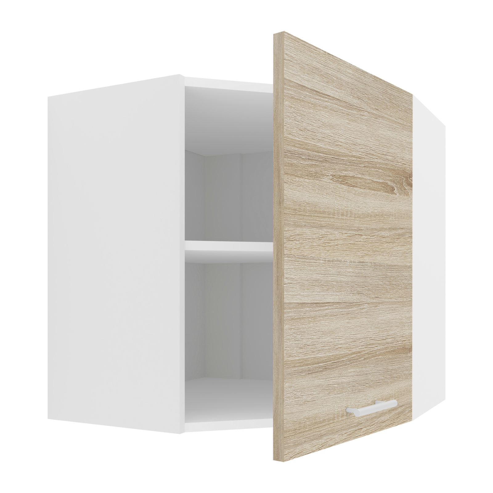 Eckhängeschrank ESILO - weiß - Sonoma Eiche - 57x57 cm