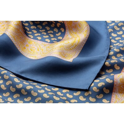 Seidentuch Paisley, Royalblau