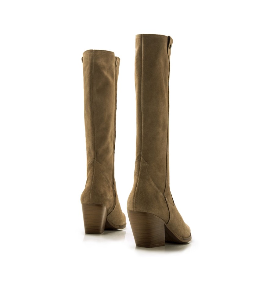 Botas Mustang Missouri em couro marrom - Salto de 5 cm -