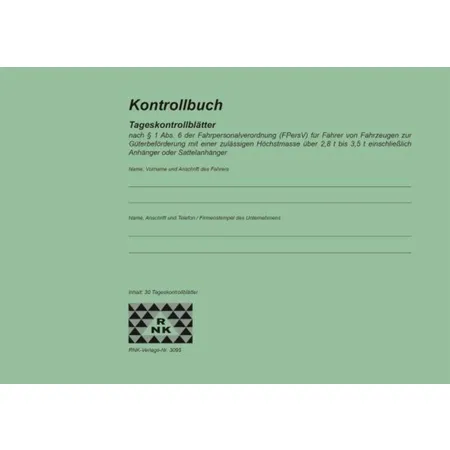 RNK Verlag Kontrollbuch, DIN A5 quer, 32 Blatt