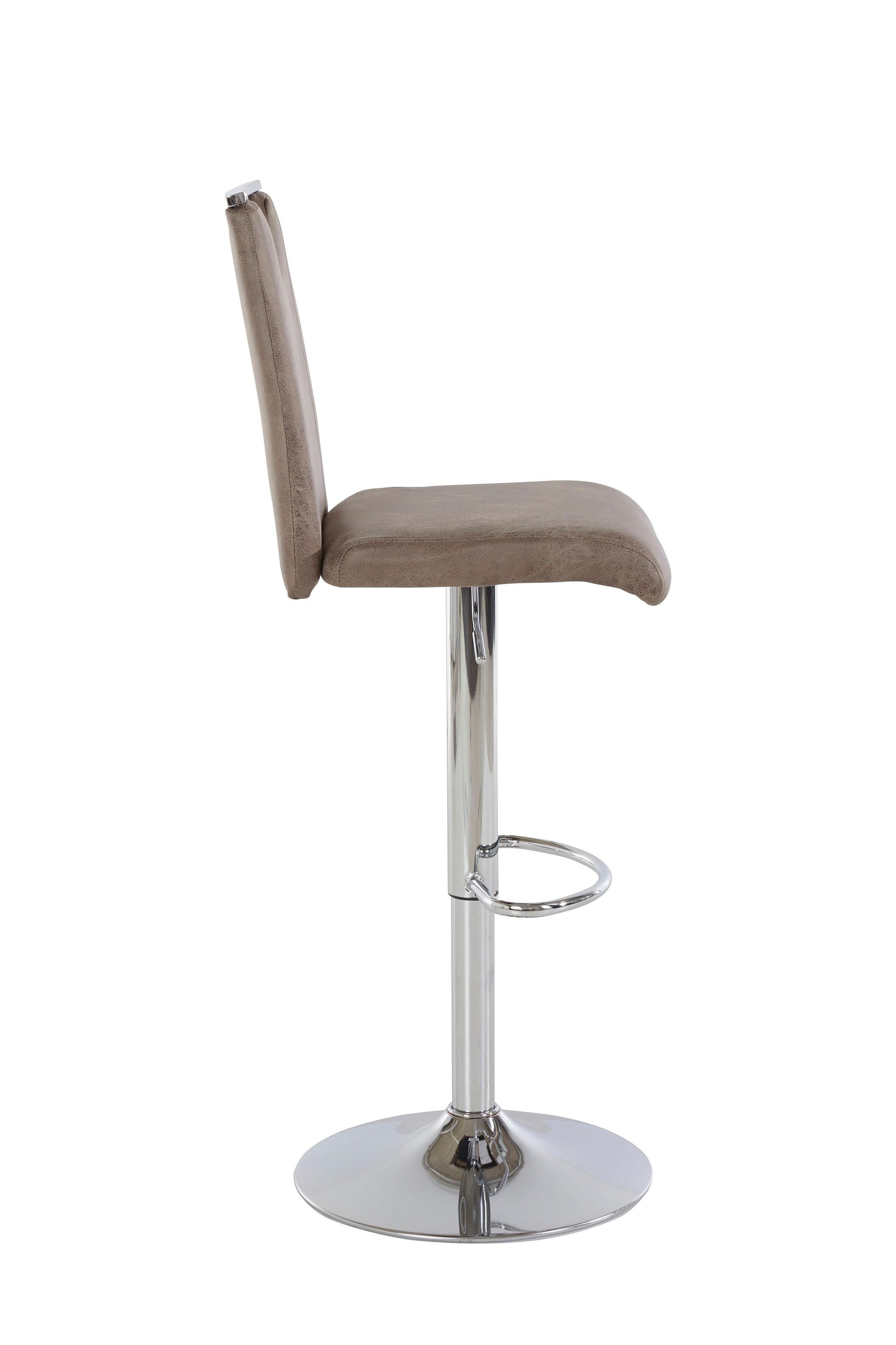 byLIVING Barhocker FIRE, 2-er Set, Bezug braun, Gestell chrom, 360° drehbar