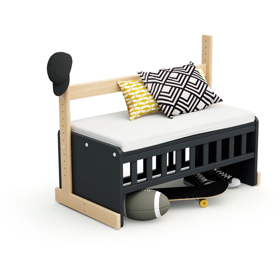 AT4  Wiege Cododo CONFORT graphit mit Buche 40 x 80 cm
