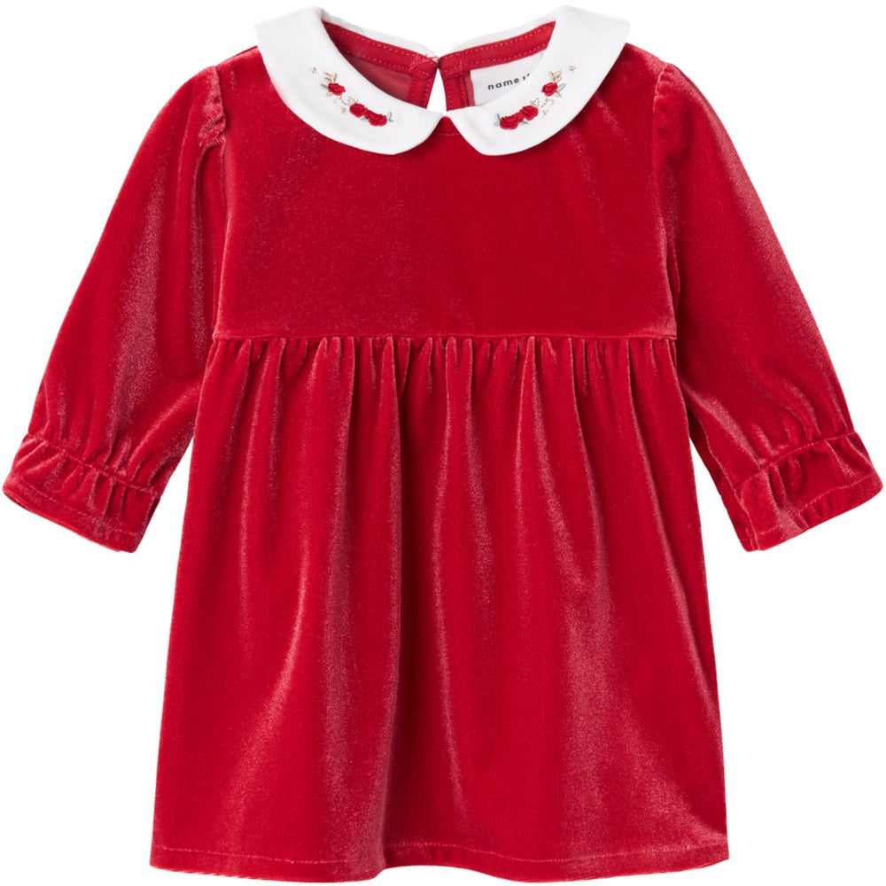 Køb Name It Jester Red Rinna Velour Kjole