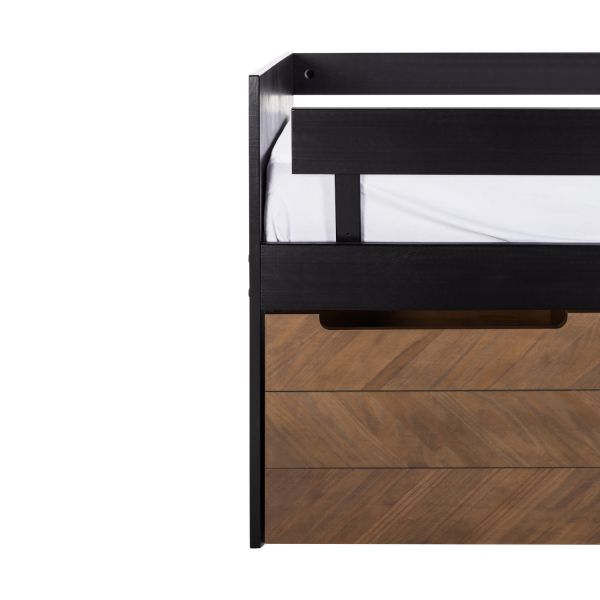 Europe Baby Beau Kinderkamer Walnoot Incl. Metalen Onderstel |  Bedbank 90 x 200 cm   Bureau