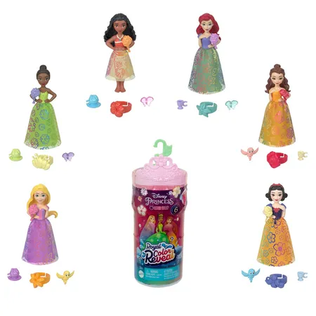 Mattel Disney Prinzessin Royal COLOR REVEAL kleine Puppen, 1 Stück