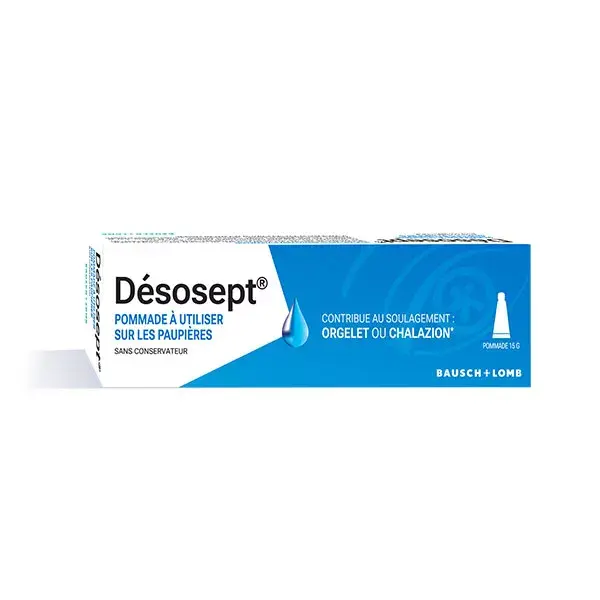 Pomada oftálmica Desosept da Bausch & Lomb para terçol, calázio e blefarite, 15g