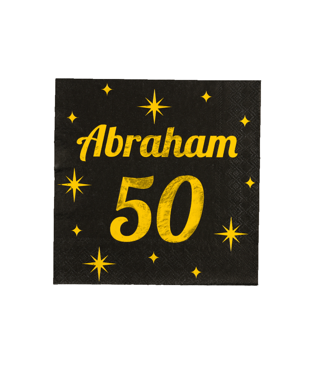 Abraham Servetten Zwart Goud 50 Jaar 19cm 16st