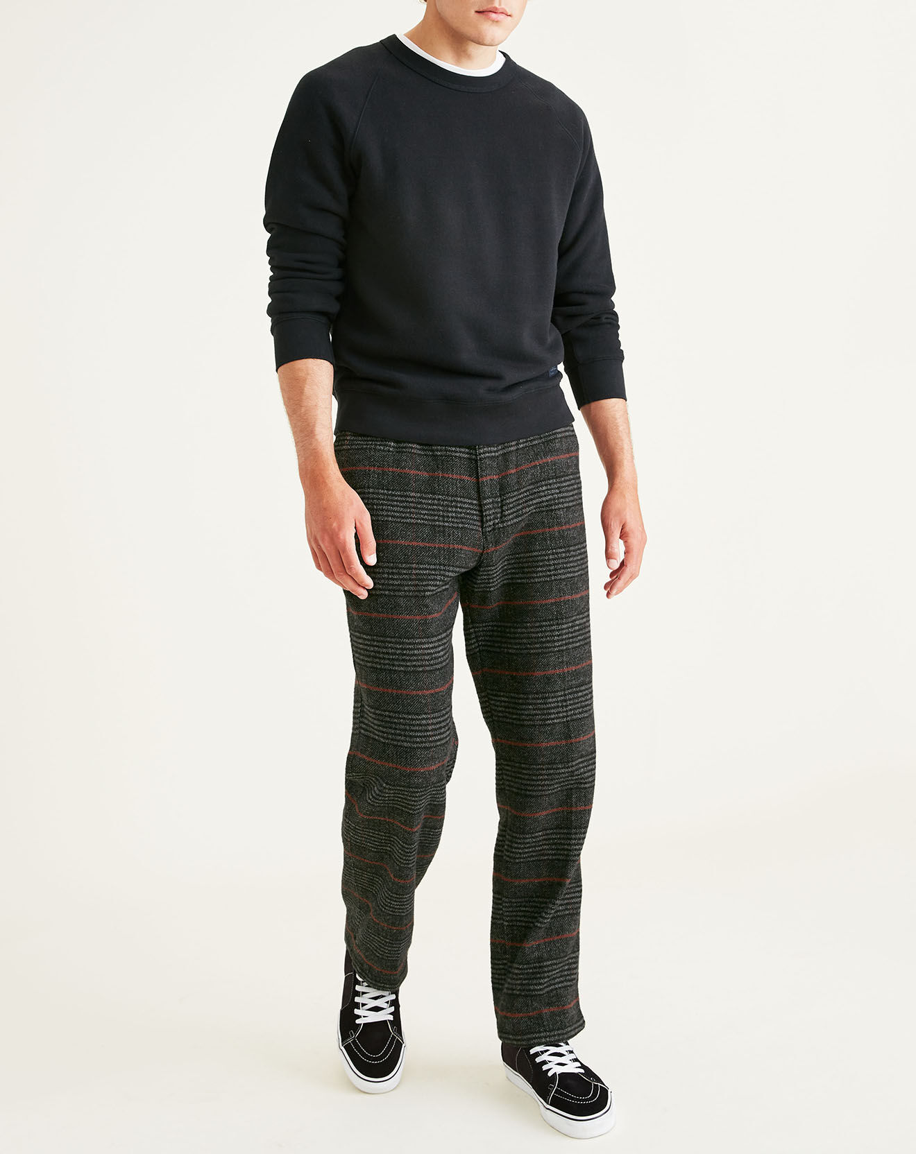 Dockers Pantalon 100% Coton Bio Pull On Tapered imprimé noir