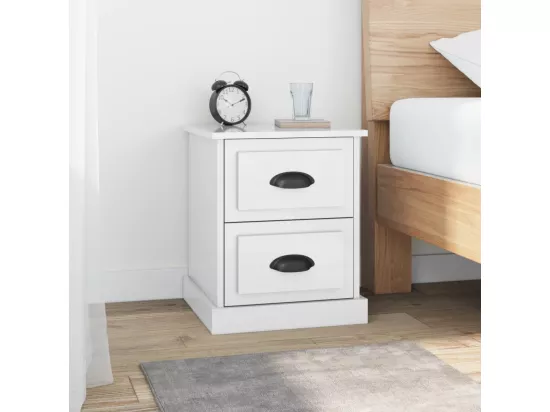 Tables de chevet 2 pcs blanc brillant 39x39x47,5 cm