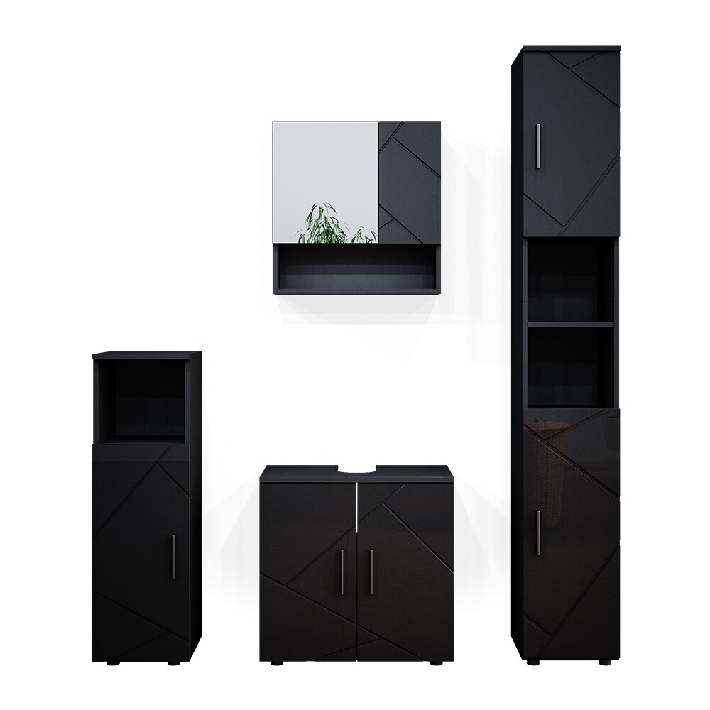 Vicco Badmöbel Set Irma Spiegelschrank Unterschrank Hochschrank Midischrank Bad