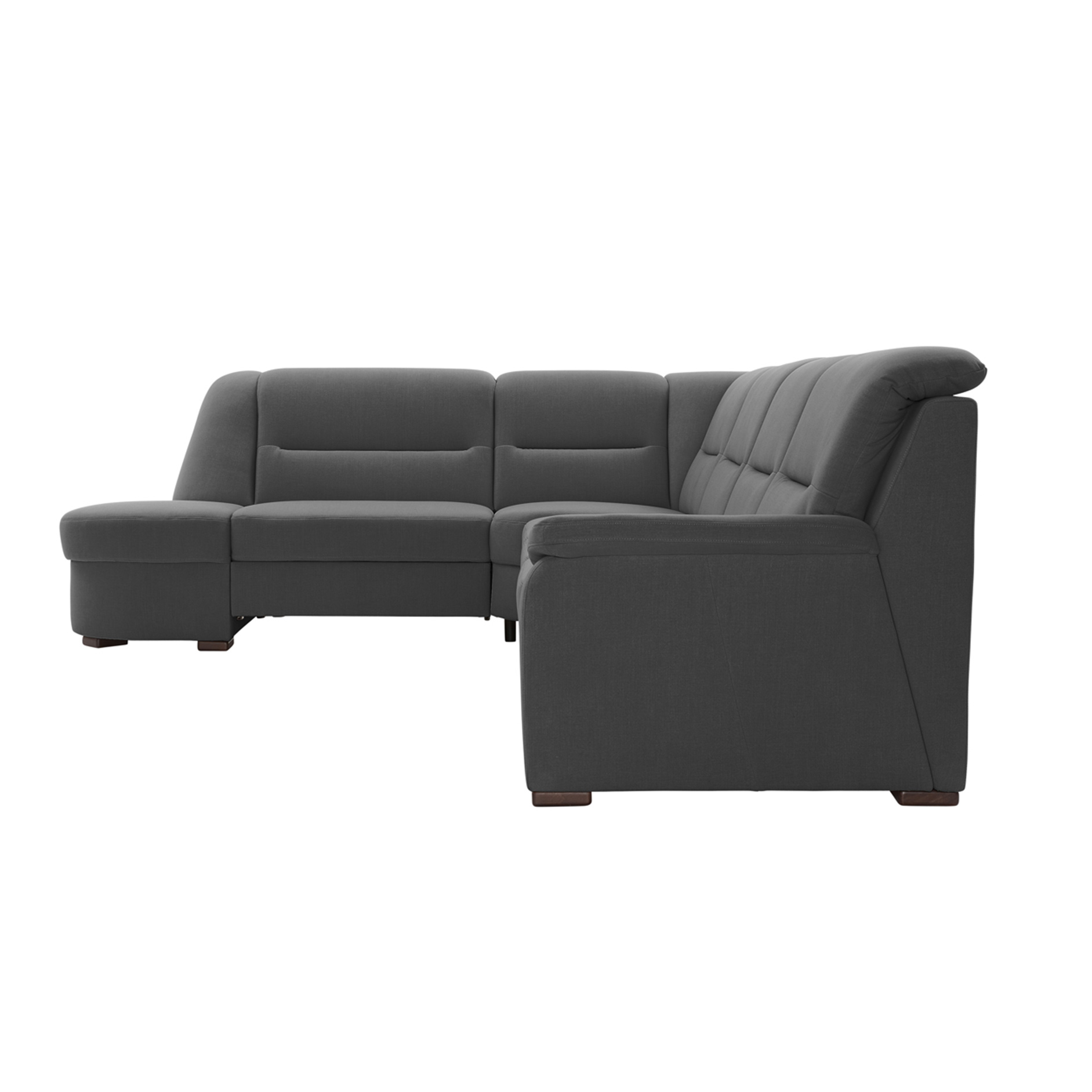 polsterpower Ecksofa - Miro grau - Basismodell - Ottomane links