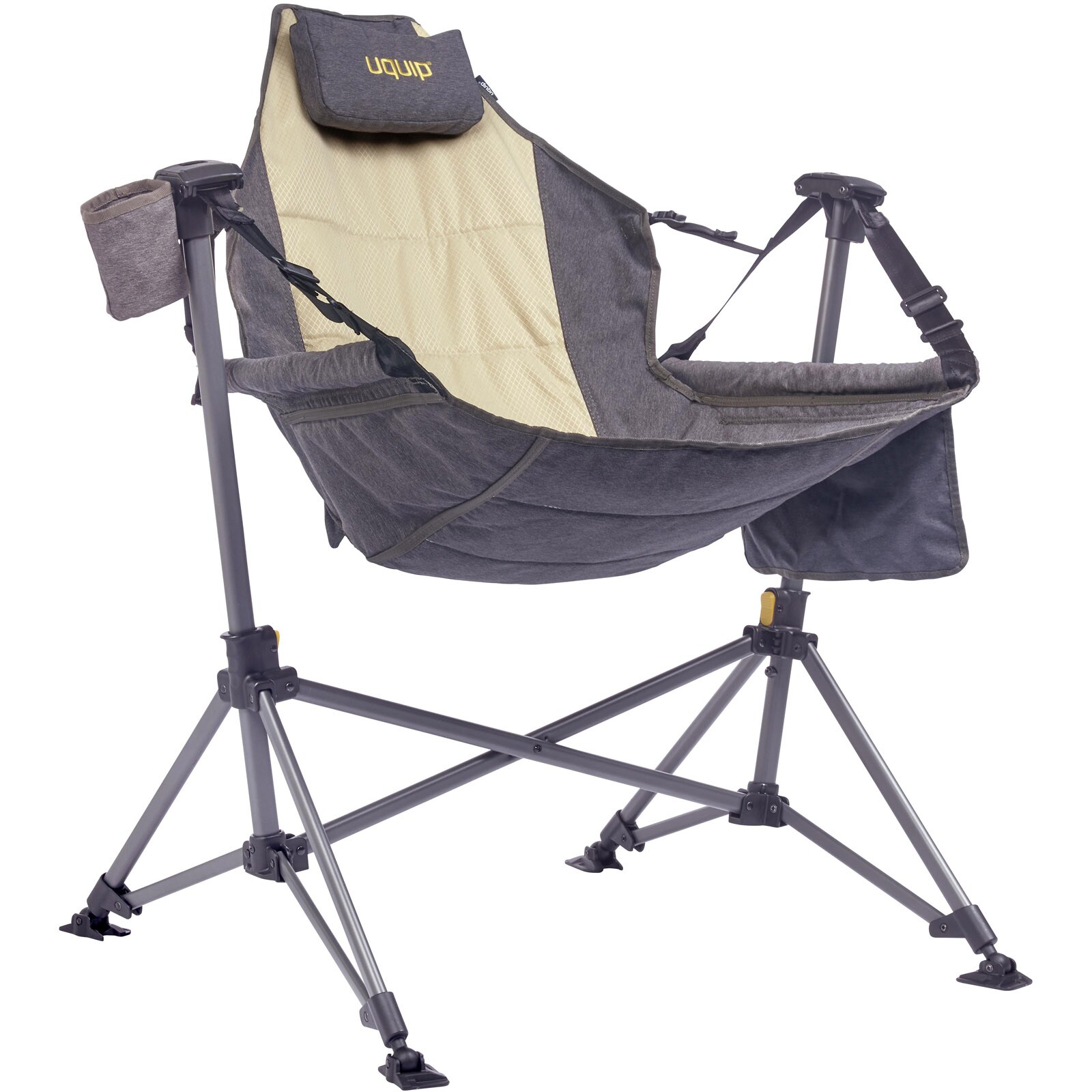 UQUIP Campingstuhl Rocky 2.0 Strandstuhl Schaukelstuhl Hänge Sessel Klappstuhl Farbe: Petrol/grey