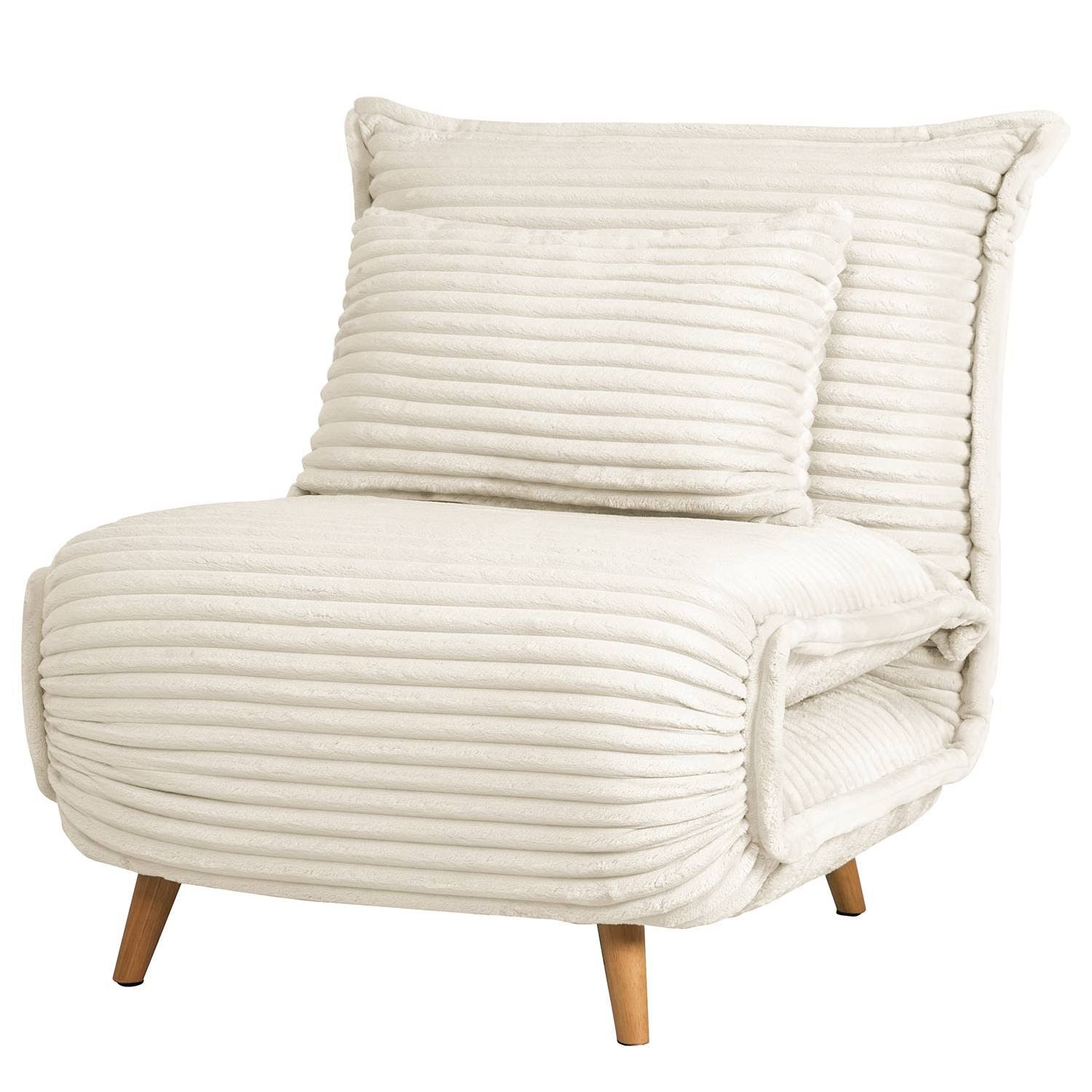 Mørteens Schlafsessel KAPASIA Weiß/Beige/Creme Cord 76 x 87 x 92cm