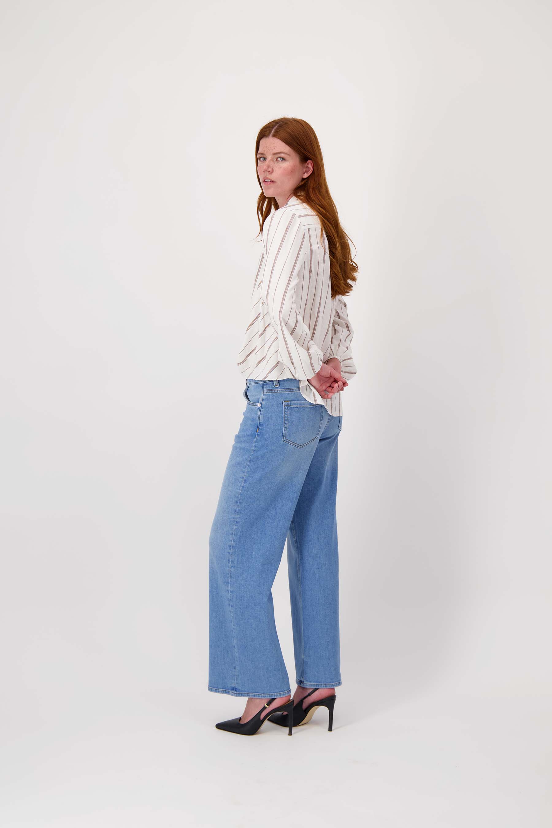 overslag blouse met streep