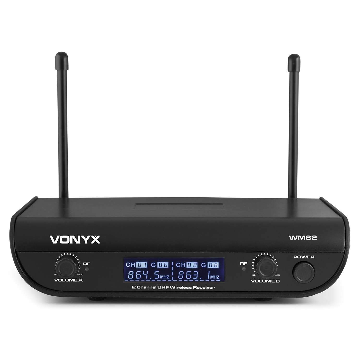 Vonyx WM82 draadloze microfoonset 863.1/864.5 MHz