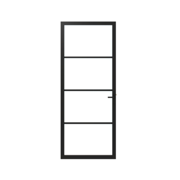 Lundia binnendeur Lumen En 1C03 blank glas zwart gegrondverfd opdek links 83 x 201,5 cm inclusief deurbeslag Tord