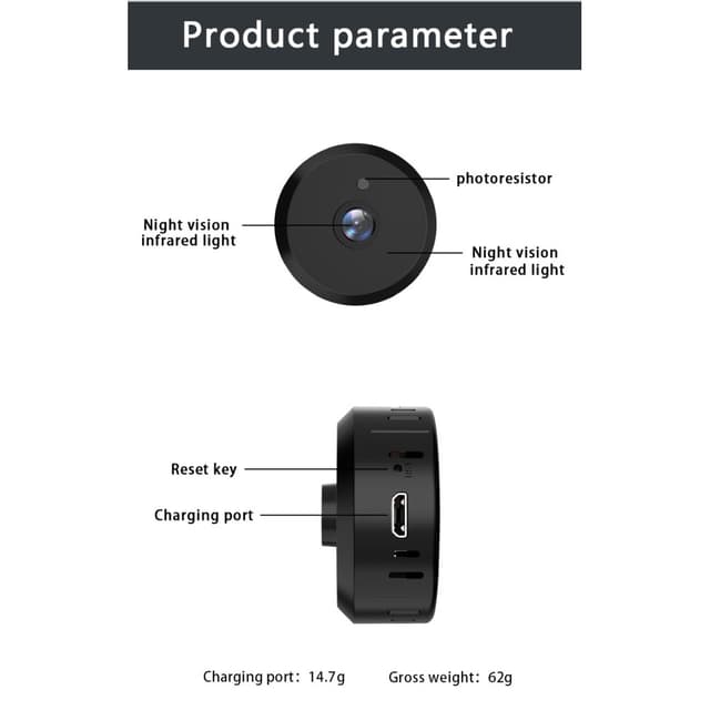 X16 Batterifri Mini Kamera APP Trådløst WiFi Kamera