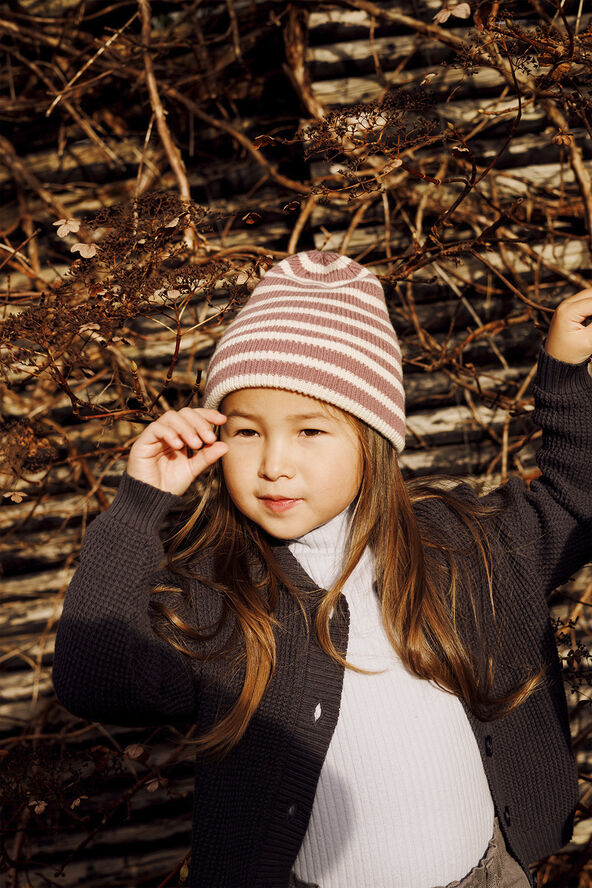 mpKids Bergen striped beanie Grape shake