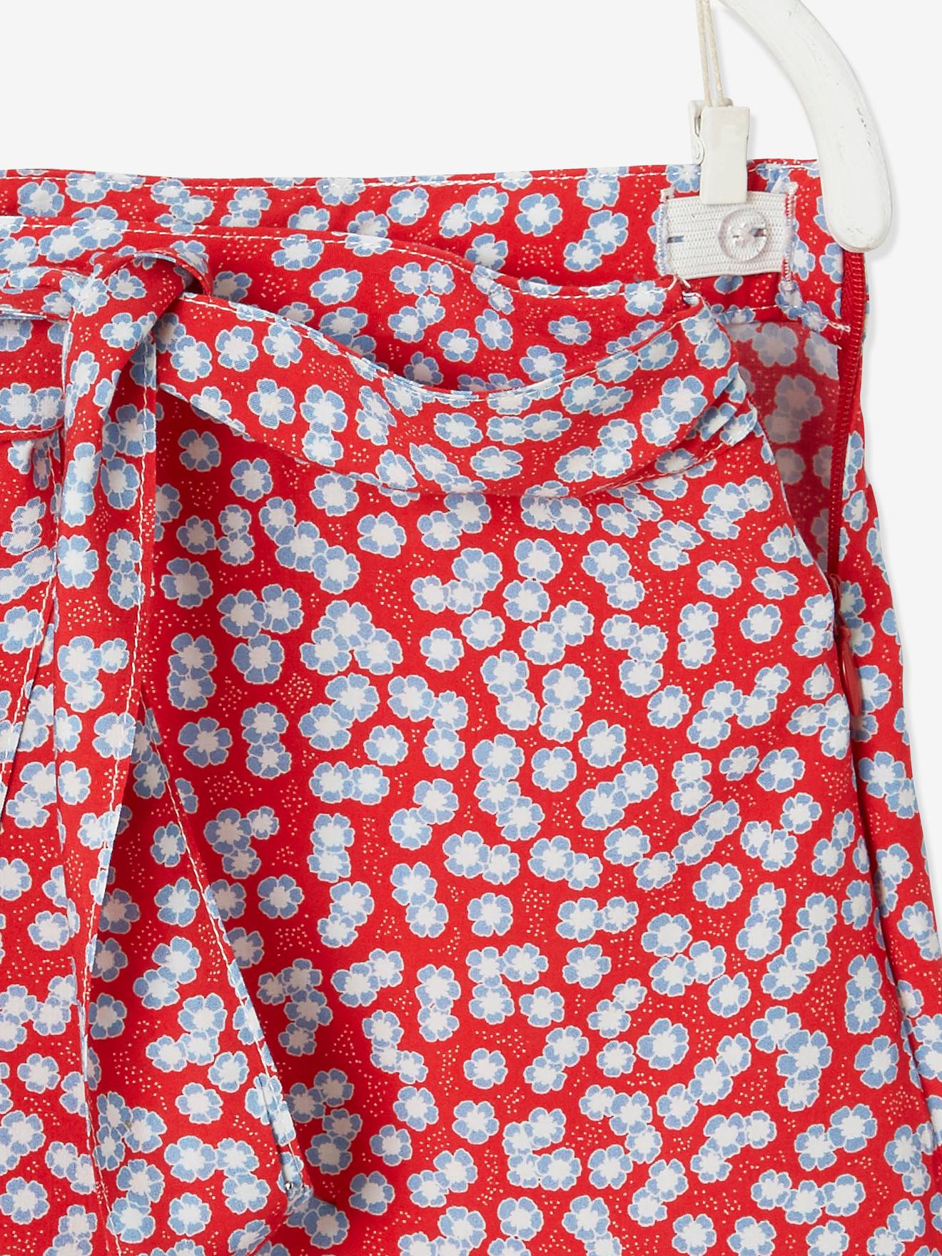 Saia estampada para meninas, estampa rosa médio