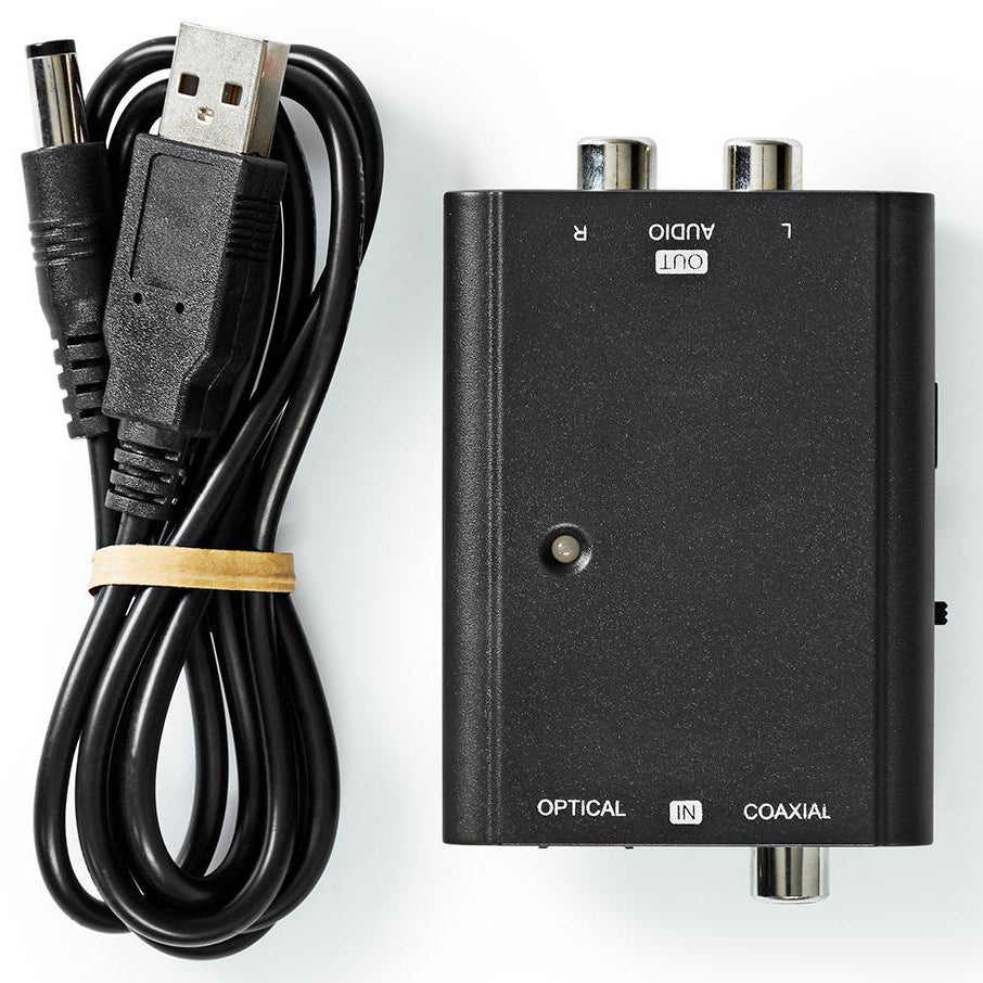 Nedis ACON2509BK audio converter Toslink + Coax naar RCA