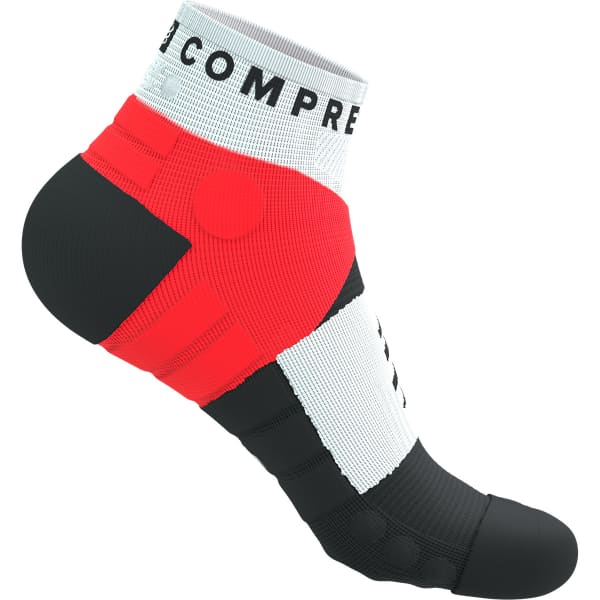Chaussette running COMPRESSPORT ULTRA TRAIL LOW SOCKS FLUO RED/WHITE