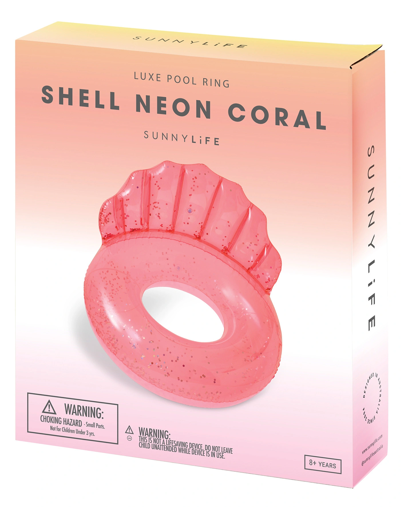 Schwimmring SHELL (Ø110 cm) in neon coral