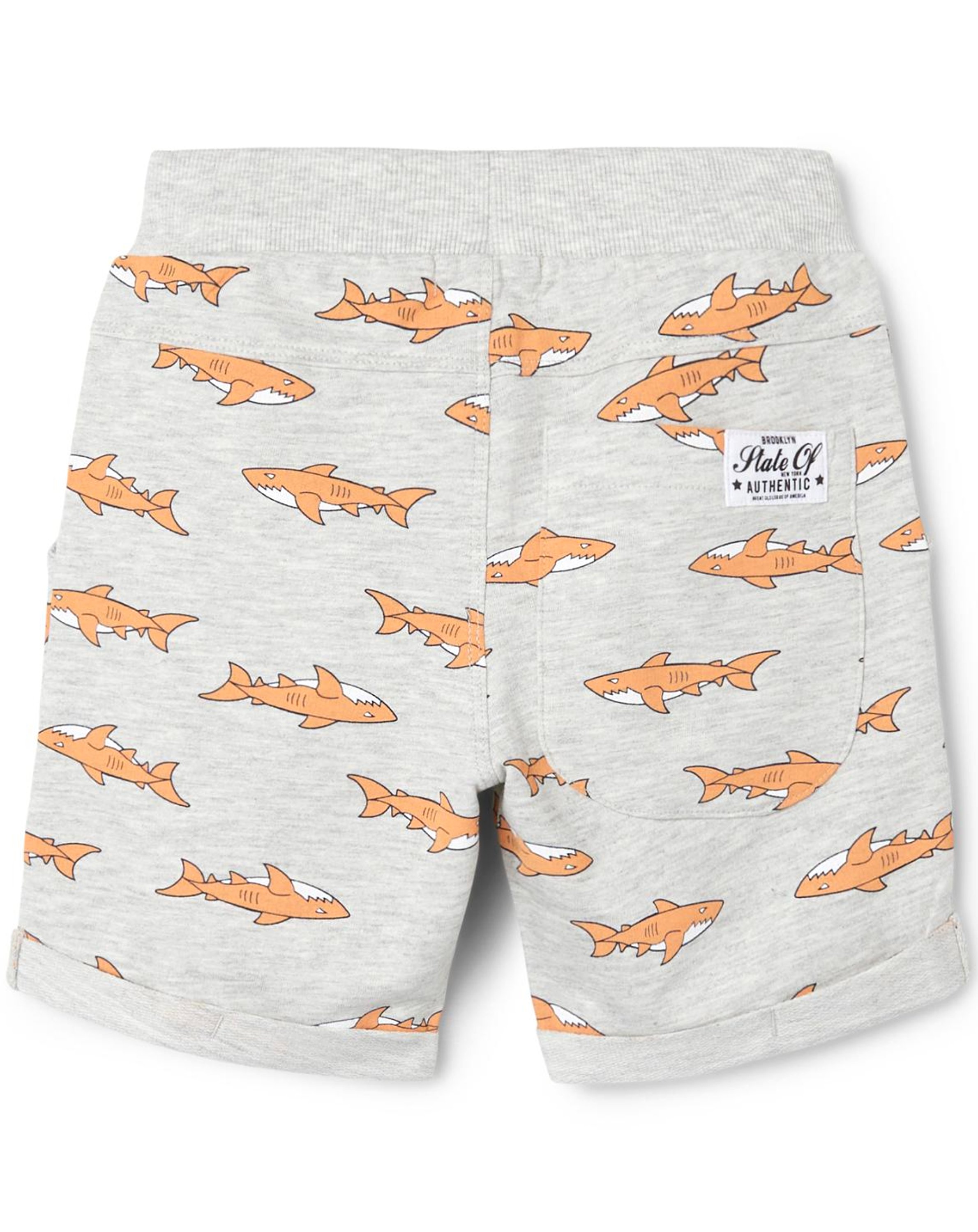 Sweat-Shorts NMMVERMO SHARKS in light grey melange